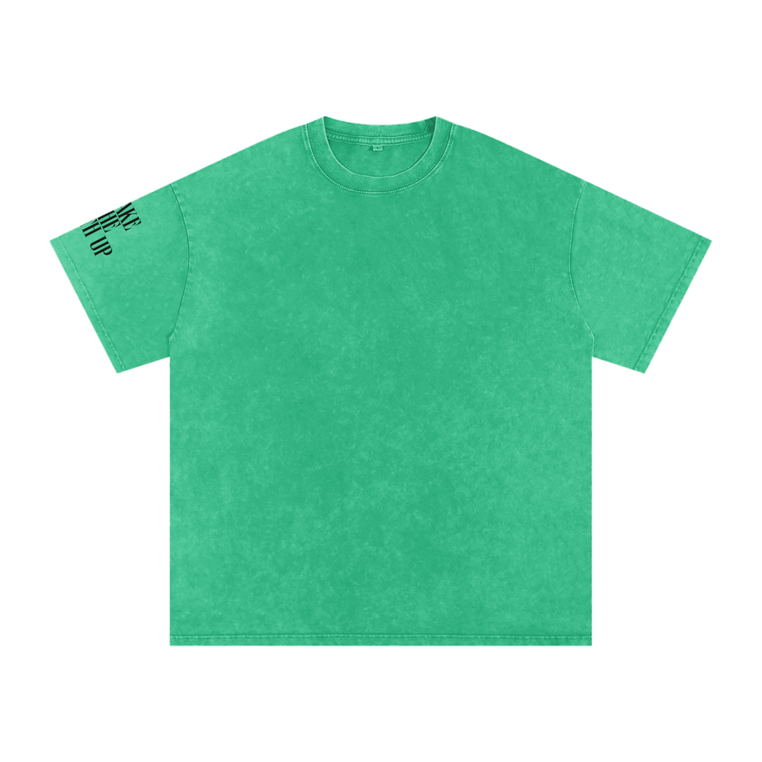 Wake The Faith Up Snow Washed Oversized Cotton T-Shirt