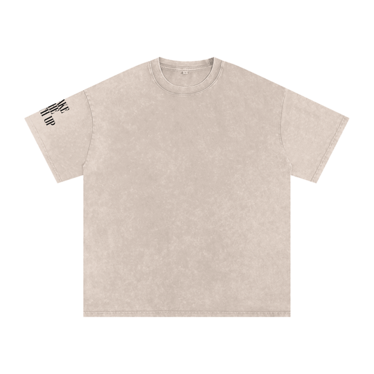 Wake The Faith Up Snow Washed Oversized Cotton T-Shirt