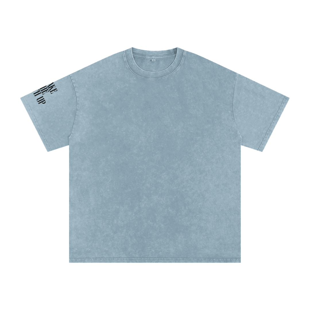 Wake The Faith Up Snow Washed Oversized Cotton T-Shirt