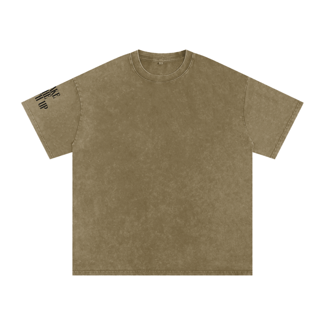 Wake The Faith Up Snow Washed Oversized Cotton T-Shirt